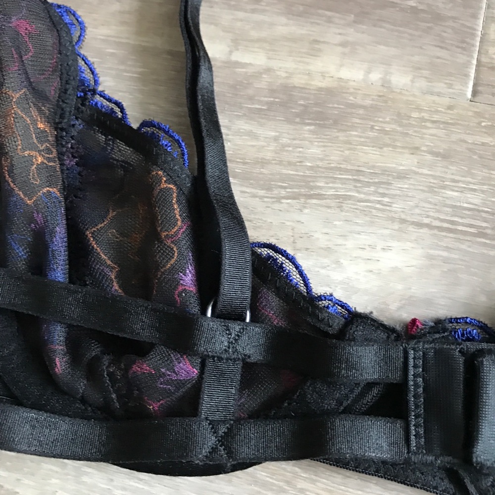 NEW Free People Black Embroidered Floral Bra - Picture 7 of 7